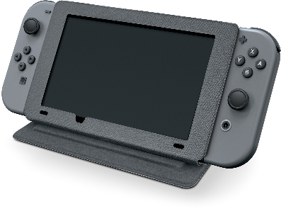 Nintendo Switch with the hybrid cover on