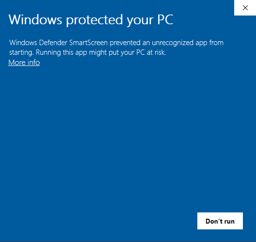 Windows error message