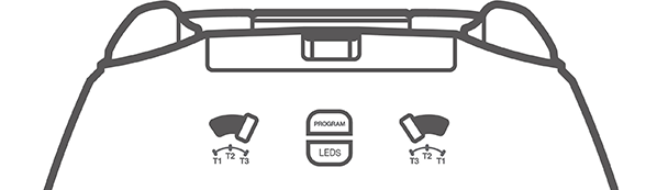 Image showing the back of the controller with the trigger locks set to T3