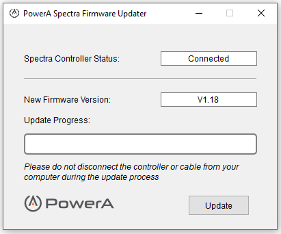 Image of the PowerA firmware updater
