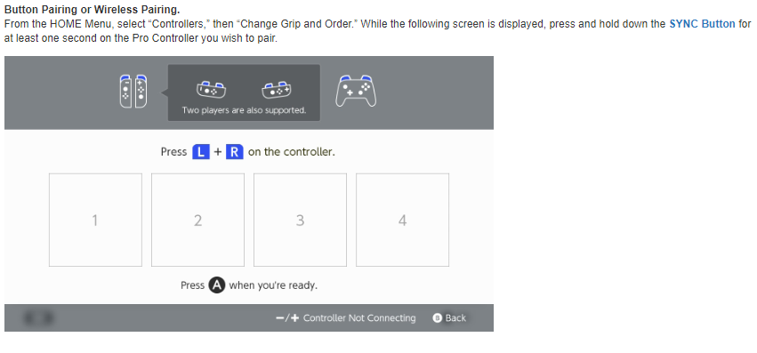 Image showing the Nintendo Switch controller pairing menu