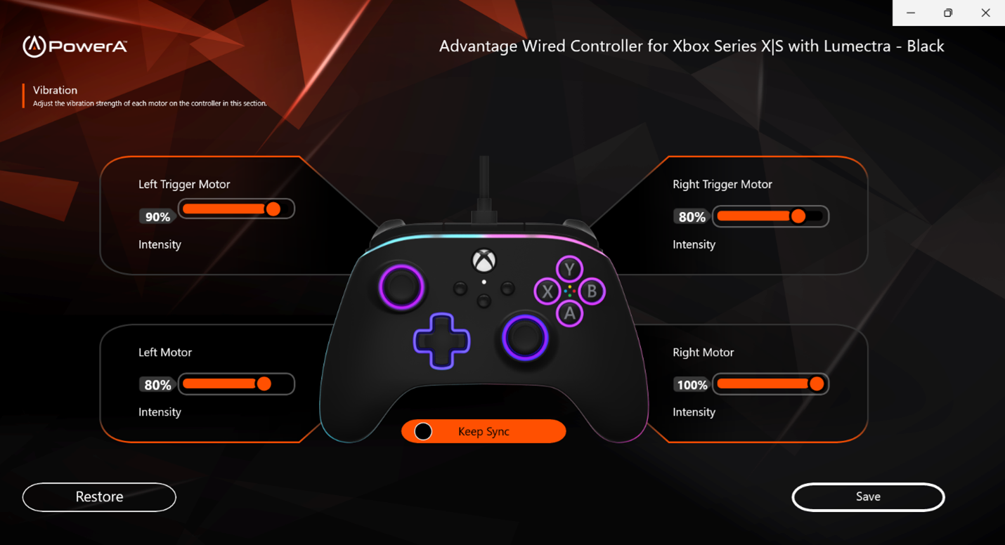Gamer HQ Vibration Settings