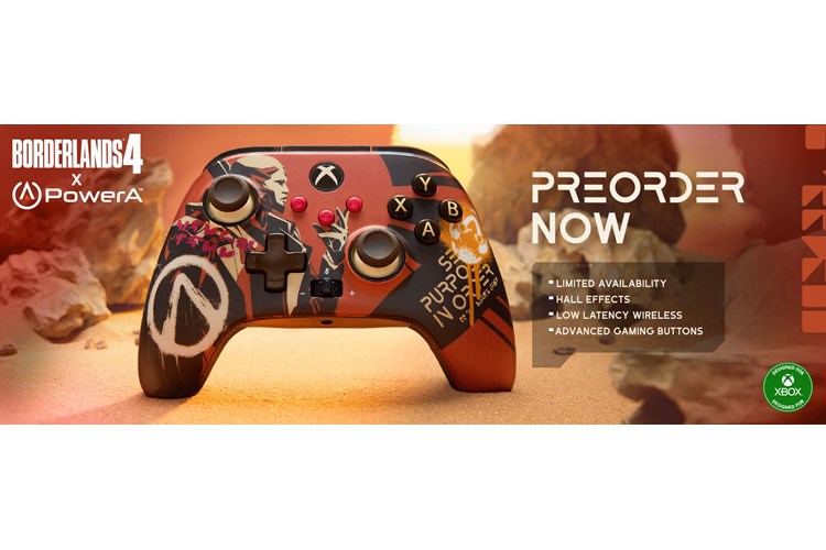 Borderlands Controller on an desert background: PreOrder Now