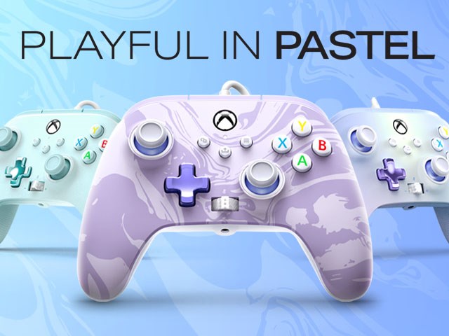 Pastel controllers featuring Lavender Swirl Controller 
