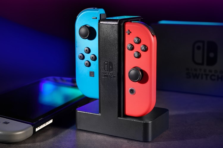 Joy-Con Charging Dock for Nintendo Switch on a black background