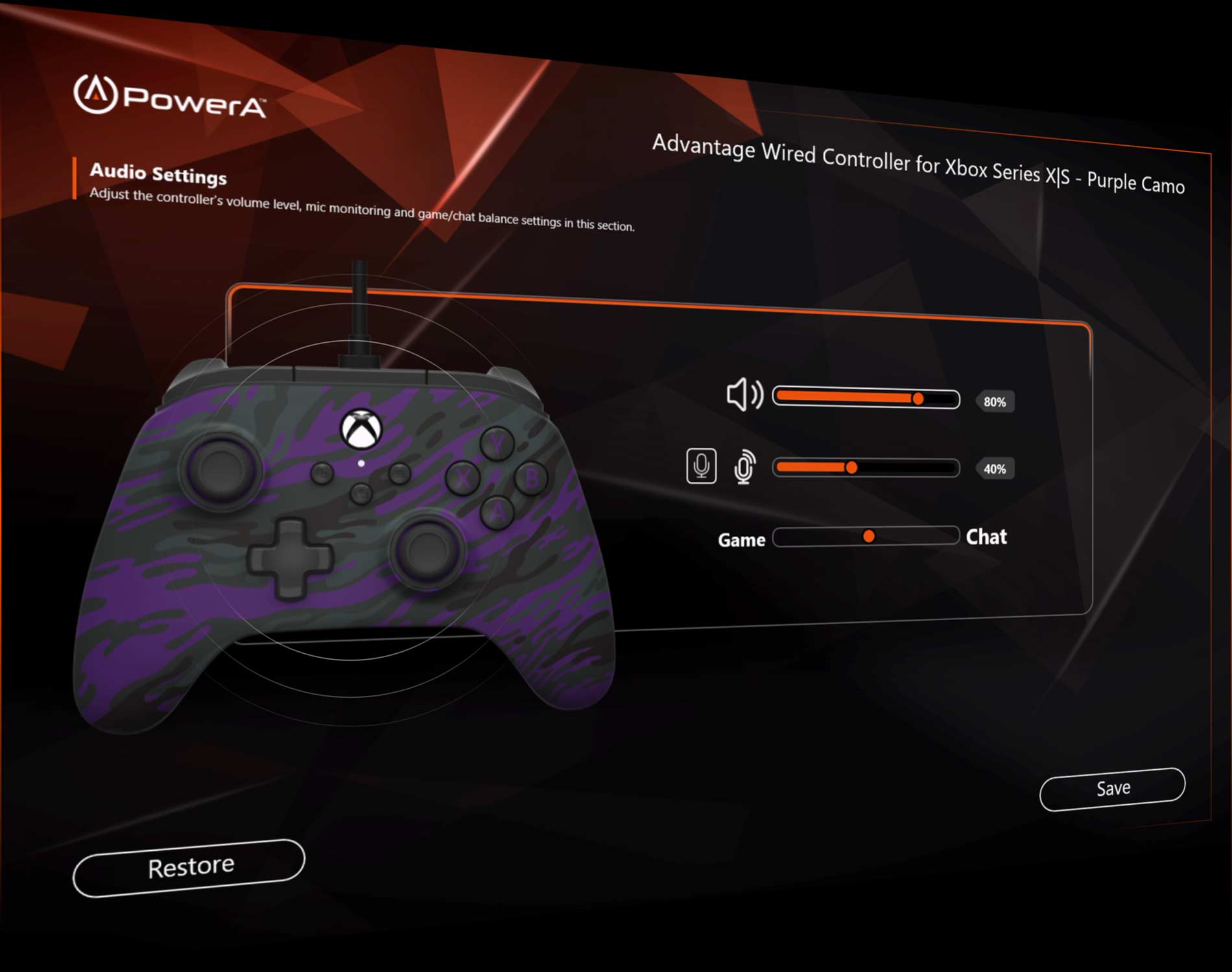 Gamer HQ Audio Settings Screen