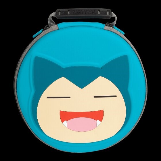 Contented-looking Snorlax on a round aqua-blue case